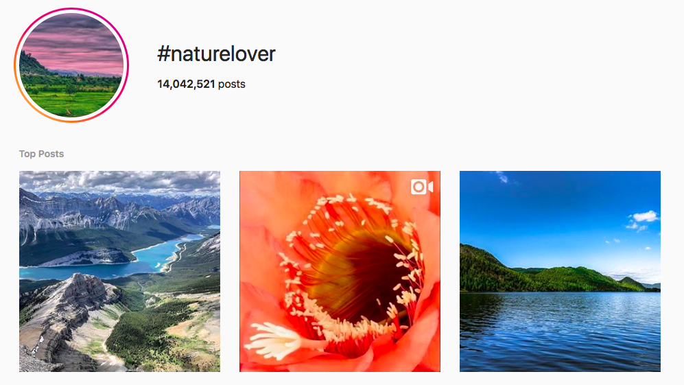 hashtags amoureux de la nature