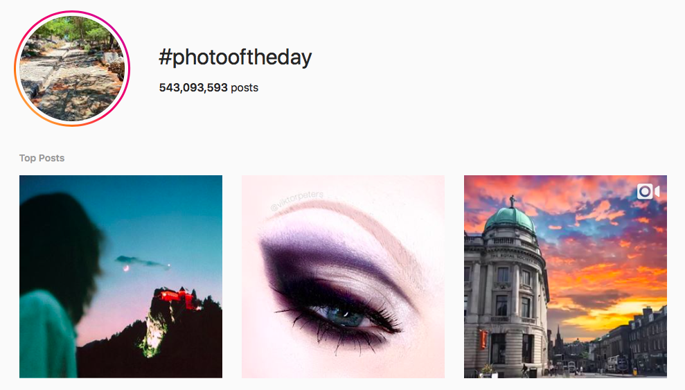 hashtags #photooftheday pour les amoureux de la nature